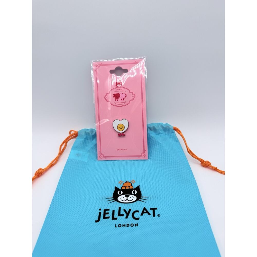 Jellycat Amuseables Heart Boiled Egg Pin Badge Authentic New With Dust Bag
